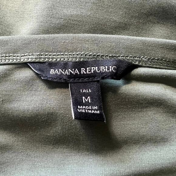 Banana Republic Woman’s Soft Ponte Side Ruched Olive T-Shirt Dress- Size Tall M - Picture 7 of 8
